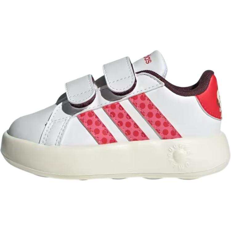 Adidas Disney x Adidas GRAND COURT 2.0 Abrasion Resistant Low top Toddler Shoes White Pink Infant And Toddler