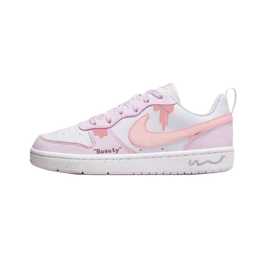 Nike Nike Court Borough Low Synthetic Leather Low top Kids' Skateboarding Shoes Pink Teenagers