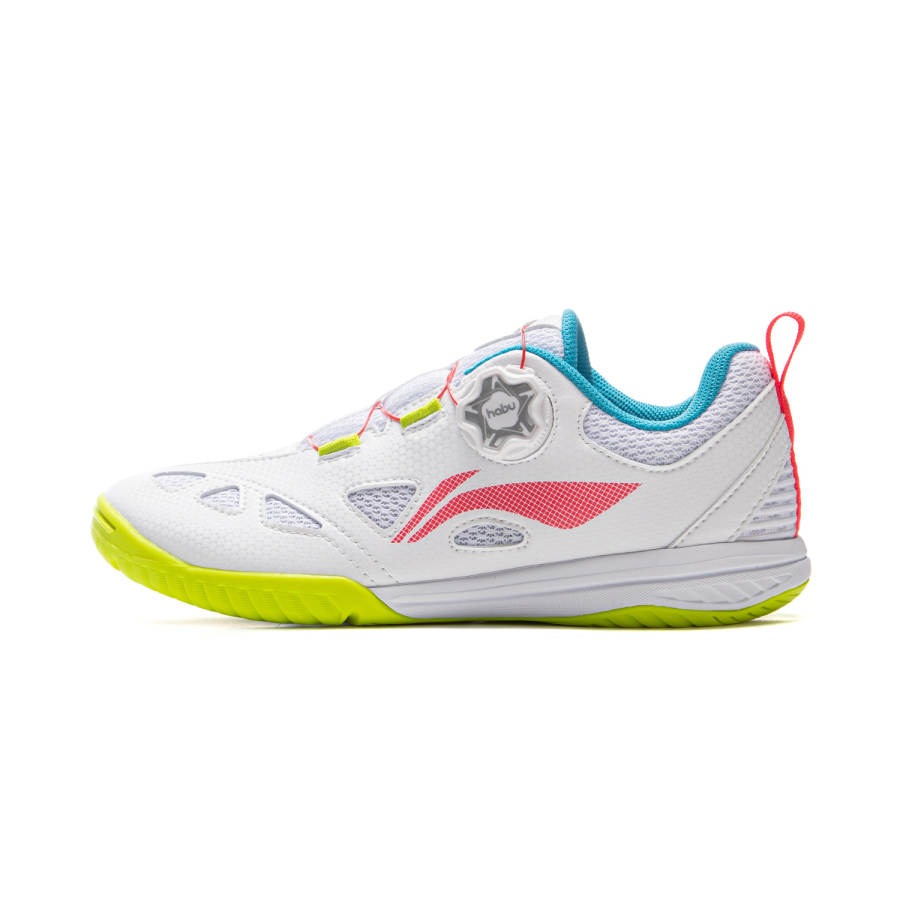 Li-Ning Li Ning Table Tennis Collection Low top Kids' Training Shoes White/Neon Flame Red Kids'