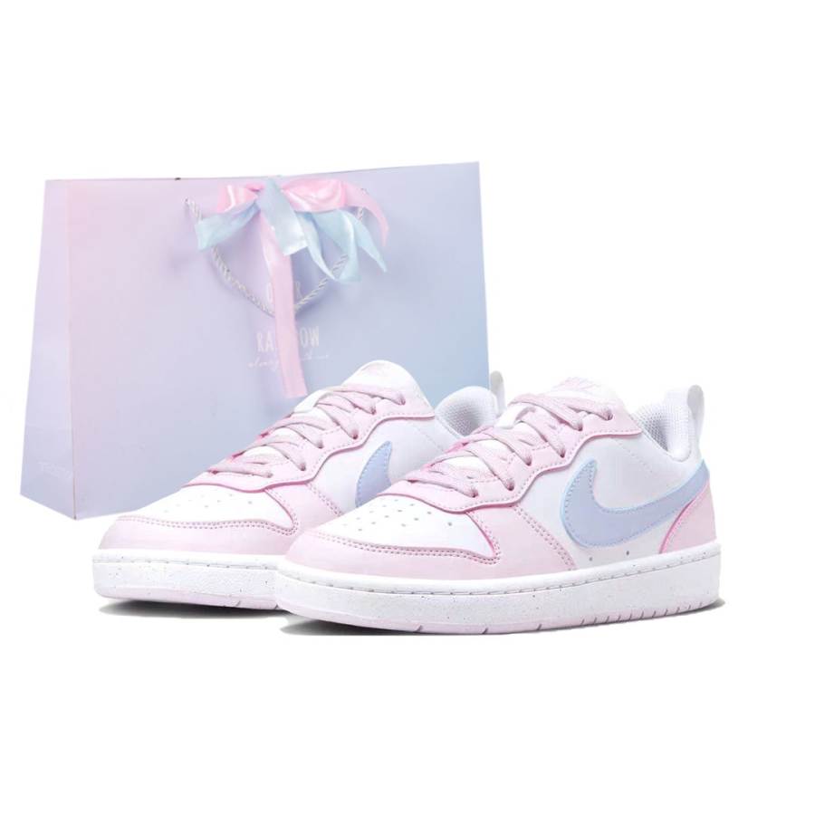 Nike Nike Low Synthetic Leather Slip Resistant Abrasion Resistant Low top Kids' Skateboarding Shoes Pink Teenagers