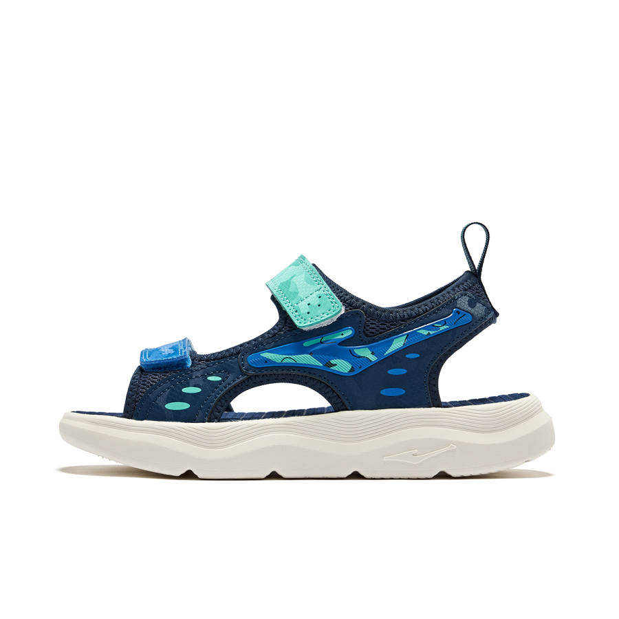 ERKE KIDS Mist Tide Synthetic Leather, Textile Slip Resistant Anti Kick Low top Sandal Blue Kids'
