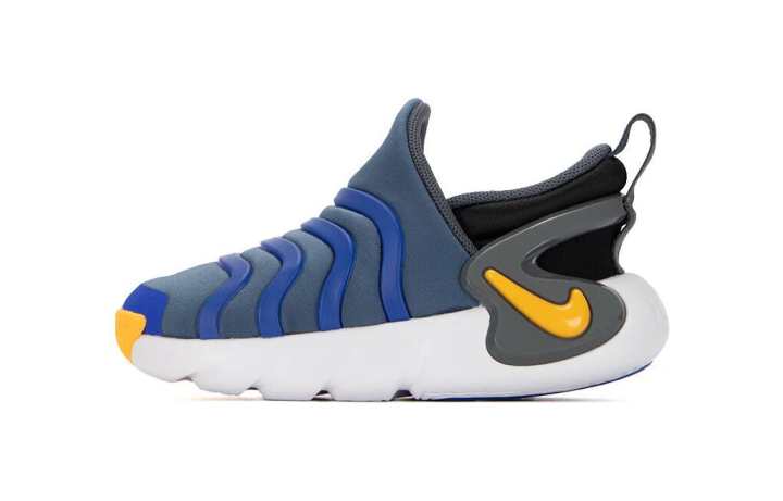 Nike Nike Dynamo GO BT Caterpillar Slip Resistant Cushioning Abrasion Resistant Low top Toddler Shoes Blue Gray