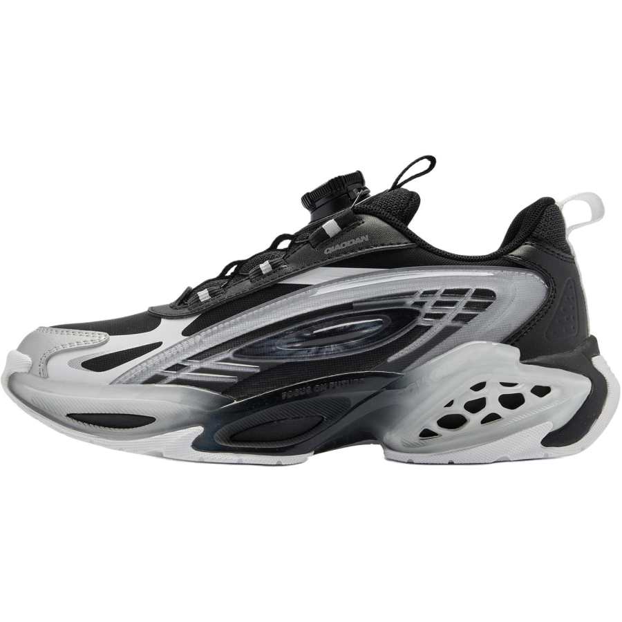 QIAODAN Slip Resistant Abrasion Resistant Slip Resistant Abrasion Resistant Low top Kids Lifestyle Shoes Black Silver