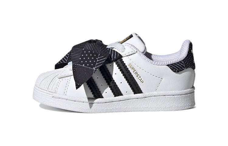 Adidas Originals SUPERSTAR Comfortable Slip Resistant Low top Toddler Shoes White Gold Black Infant And Toddler