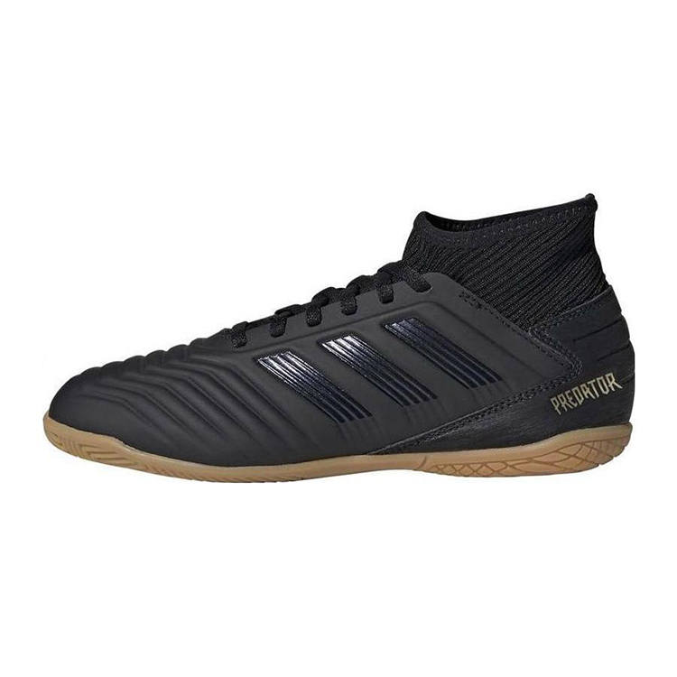 Adidas Adidas Predator 19.3 Lace Up Slip Resistant Anti Kick Mid top Kids' Soccer Shoes Black Teenagers