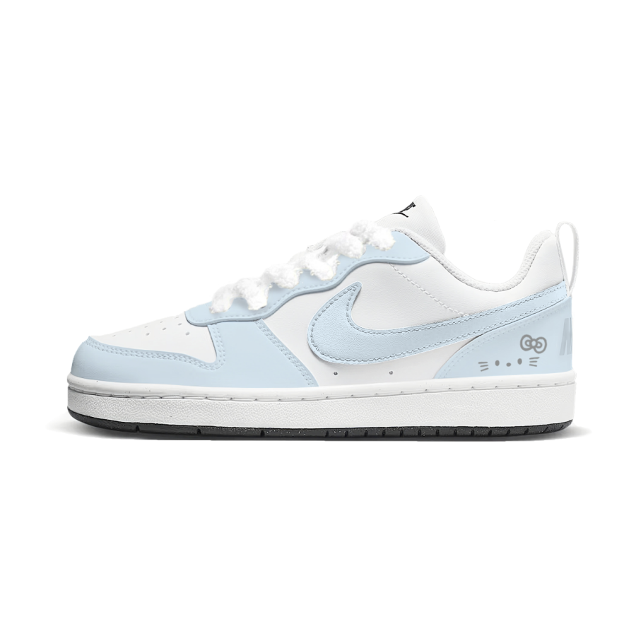 Nike Nike Court Borough Sea Mist Velvet Synthetic Leather Low top Kids' Skateboarding Shoes Light Blue Unisex