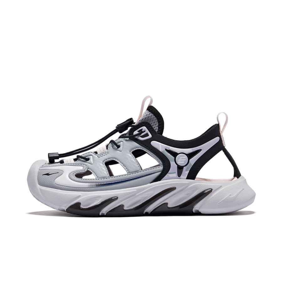 ERKE KIDS Synthetic Leather, Textile Slip Resistant, Breathable, And Quick Dry Low top Sandal Haze Blue/Jet Black Kids'