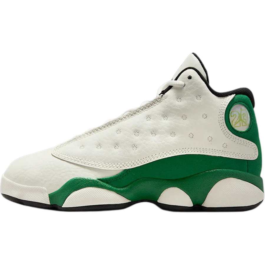 Jordan Jordan 13 Slip Resistant Cushioning Mid top Children's Basketball Shoes Beige Green Children Aged 3 7 Years Old