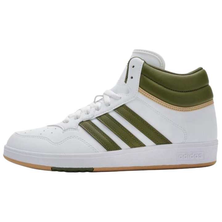 Adidas Adidas Hoops Synthetic Leather Support Mid top Skateboard Shoes Men's White Green