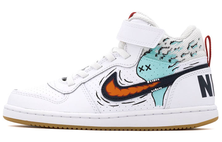 Nike Pre school Nike Court Borough Mid top Kids' Skateboarding Shoes White Black