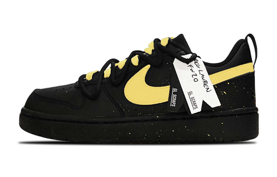 Nike Nike Court Borough Low top Kids' Skateboarding Shoes Black Yellow Teenagers