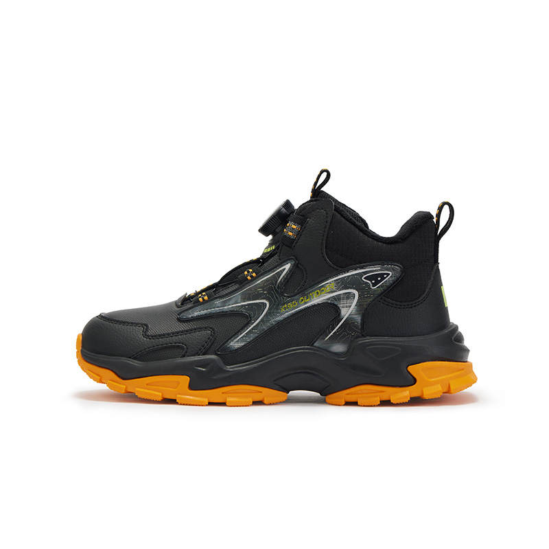 XTEP Lingfeng 1.0 Synthetic Leather Thickened And Fleece Lined High top Casual Shoes Black Kids'