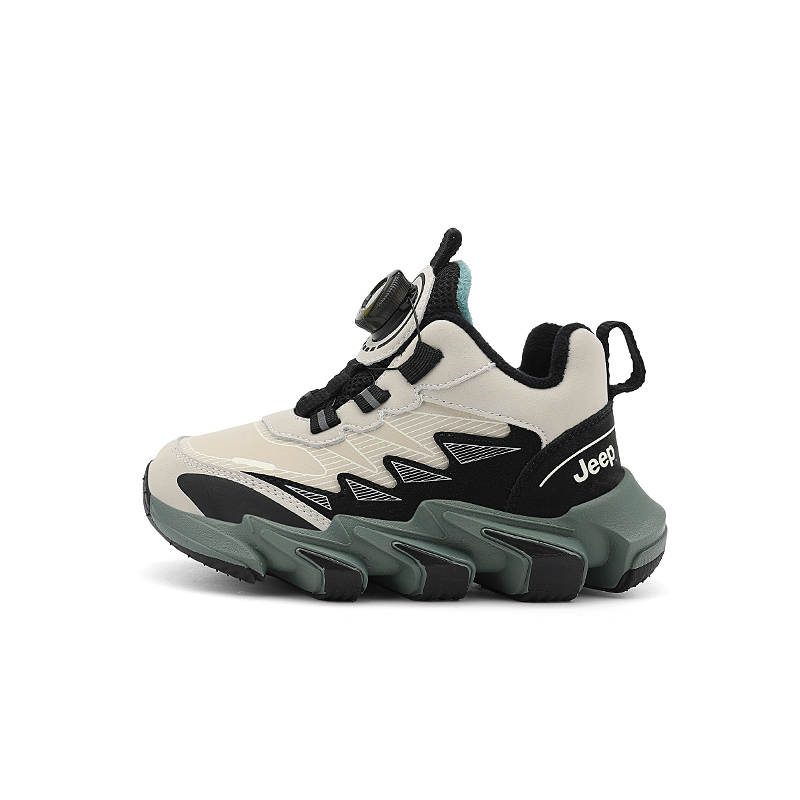 Jeep Synthetic Leather Kids Lifestyle Shoes Mystic Cloud Green Khaki Brown Kids'
