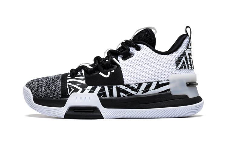 PEAK Flash Taichi Synthetic Leather Mid top Performance Basketball Shoes Black White