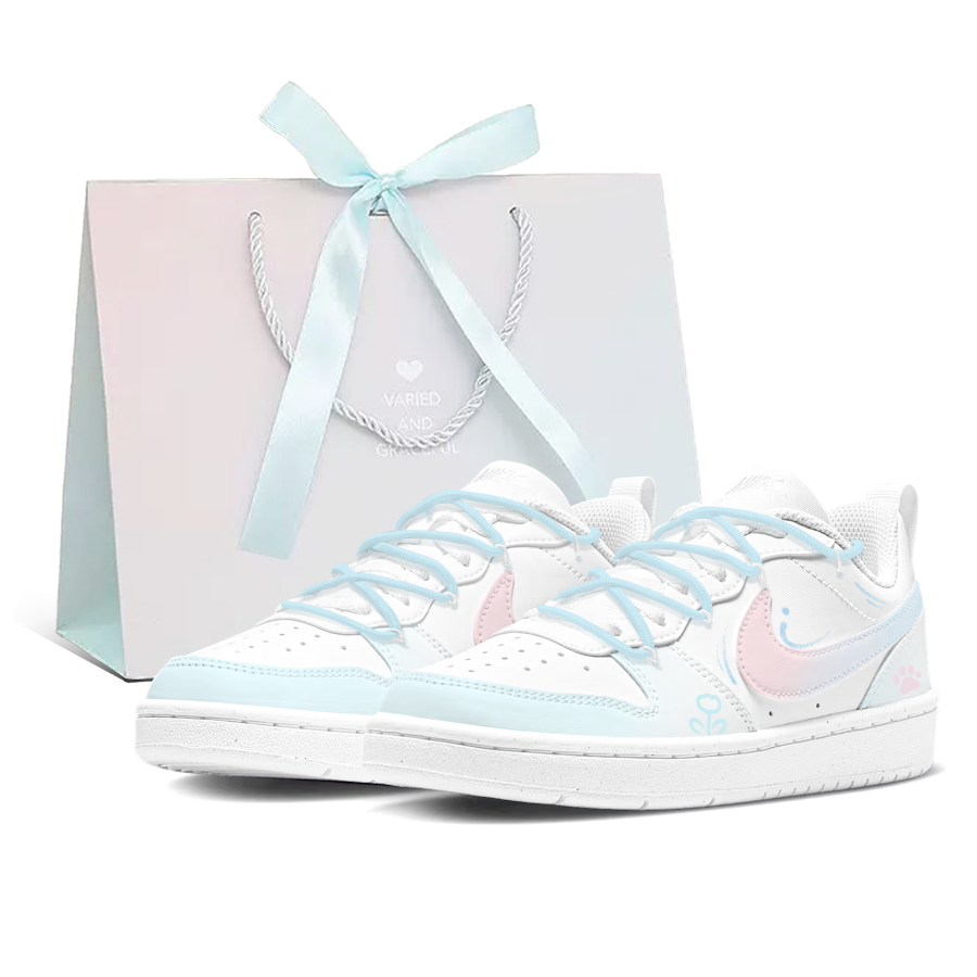 Nike Nike Court Borough Sweetheart Colored Glaze Leather Slip Resistant Cushioning Abrasion Resistant Low top