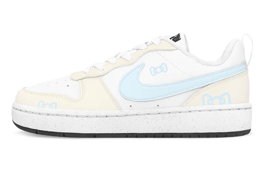 Nike Nike Court Borough Cloud Meimei Synthetic Leather Slip Resistant Cushioning Low top Skateboard Shoes White Kids'
