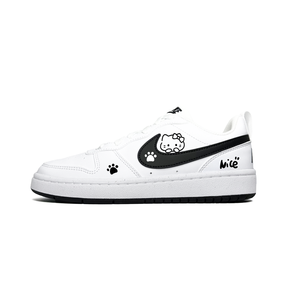 Nike Nike Court Borough Slip Resistant Abrasion Resistant Low top Kids' Skateboarding Shoes Black Teenagers