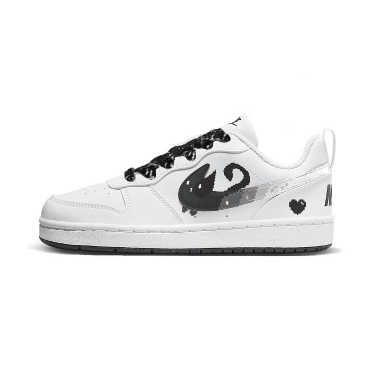 Nike Nike Court Borough Pixel Kitten Synthetic Leather Abrasion Resistant Abrasion Resistant Low top