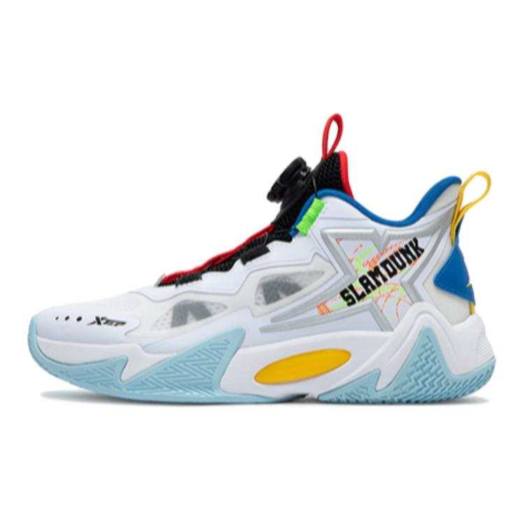 XTEP Storm Low top Basketball Shoes White Blue Yellow Unisex