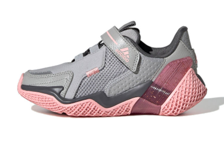 Adidas Adidas 4Uture Rnr El K Cushioning Support Low top Kids' Running Shoes Gray Pink Kids'