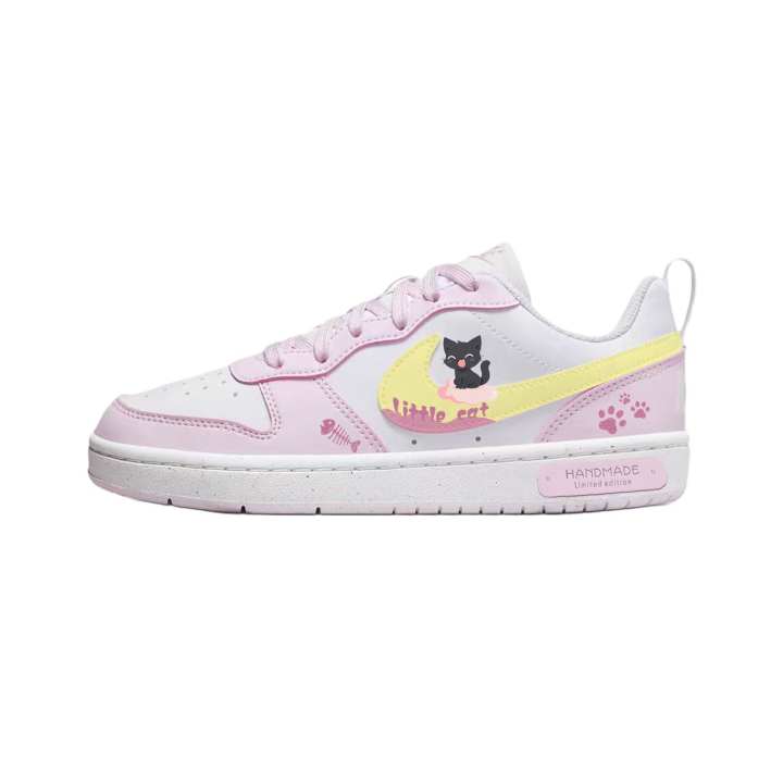 Nike Nike Court Borough Low top Skateboard Shoes White Pink Kids'
