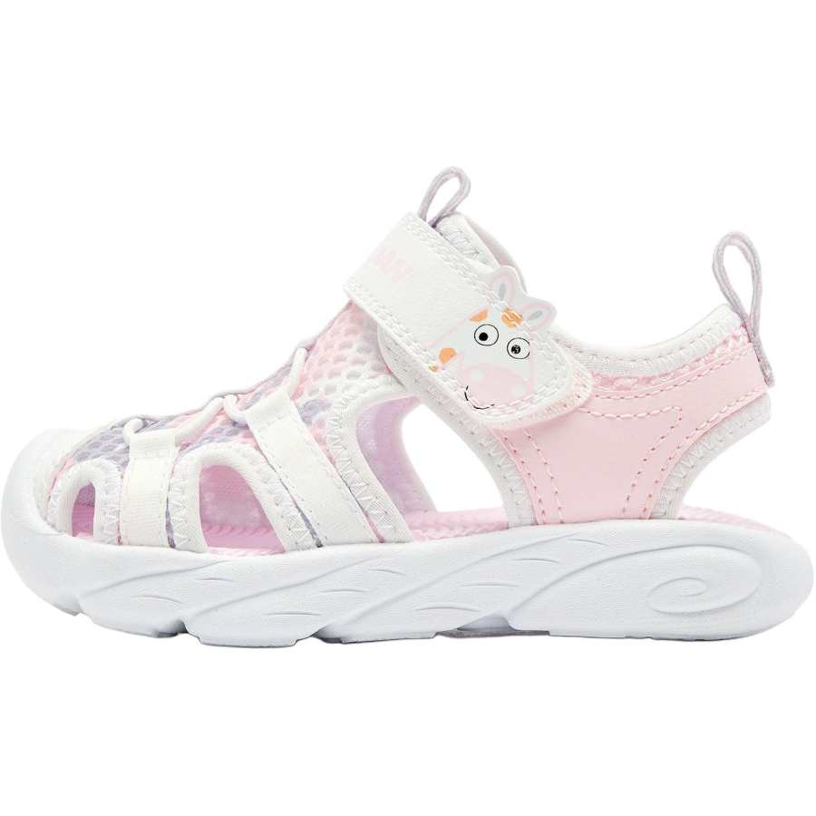 QIAODAN Slip Resistant Abrasion Resistant Low top Toddler Shoes Light Jade Pink/Jordan White Infant And Toddler
