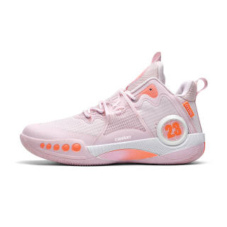 KAXILONG Abrasion Resistant Breathable Lightweight Cushioning Mid top Children's Basketball Shoes Pink Teenagers