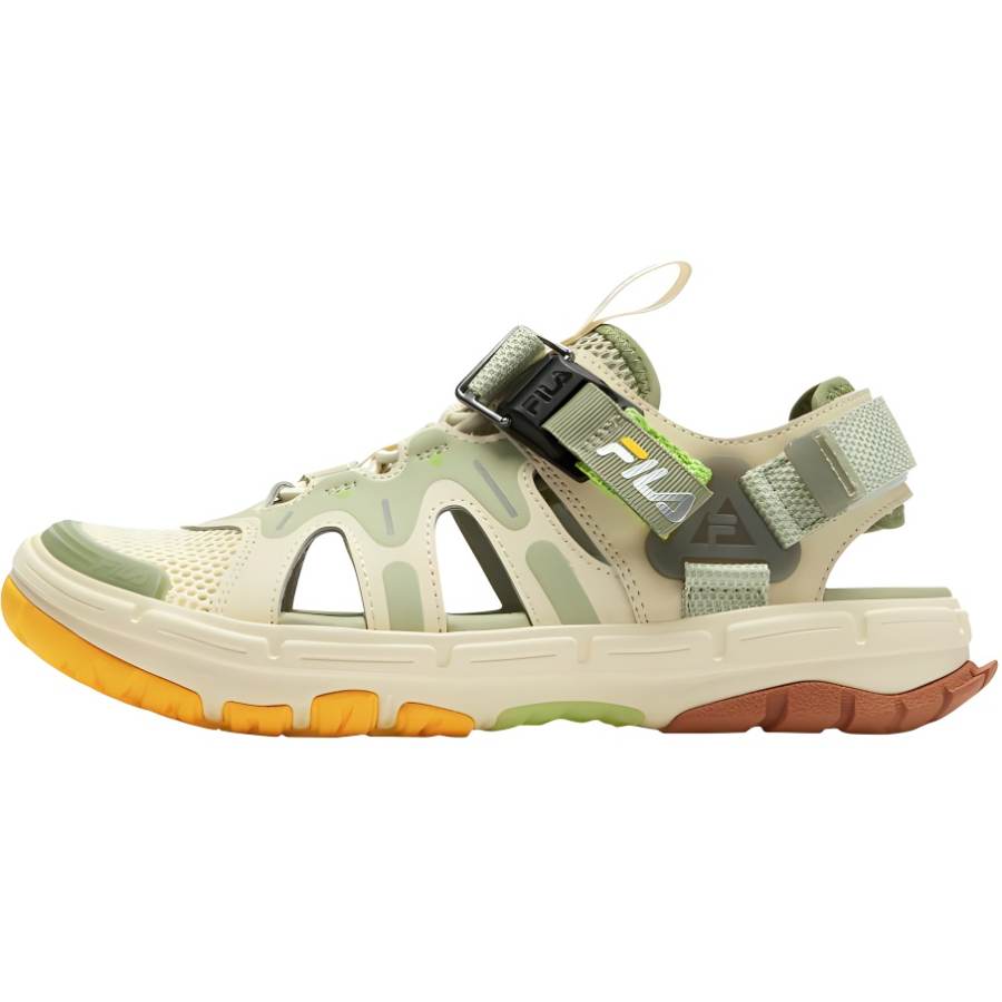 FILA KIDS Beetles Lightweight Cushioning Low top Children's Sandals Filling Yellow/Pear Tree Green