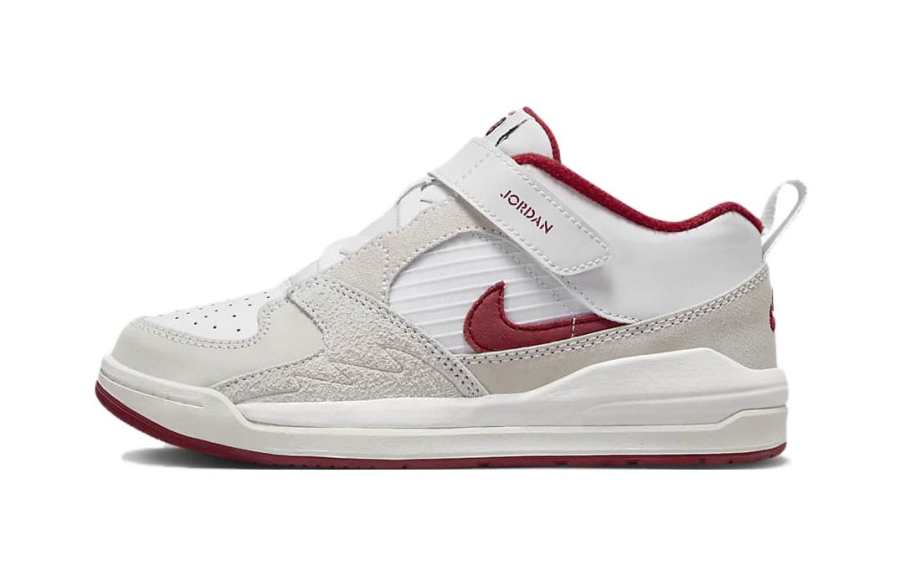 Jordan Jordan Stadium 90 BP Cushioning Abrasion Resistant Low top Kids Lifestyle Shoes White Red Children Aged 3 7 Years Old