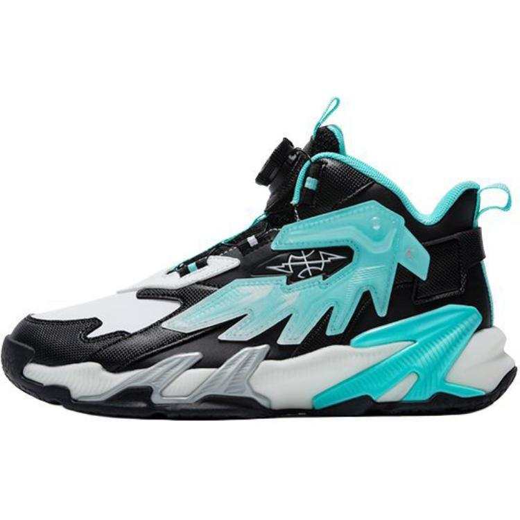 QIAODAN Mid top Basketball Shoes Black Green Teenagers