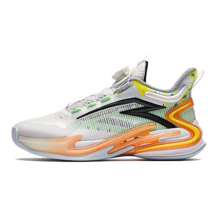 Antakids Whirlwind 2.0 Fabric Comfortable Low top Basketball Shoes White Green Black Teenagers