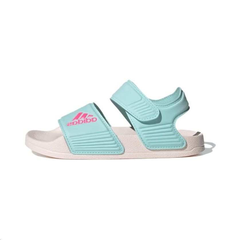 Adidas Adidas Adilette Sandals Slip Resistant Abrasion Resistant Children's Sandals White Blue Children Aged 3 7 Years Old