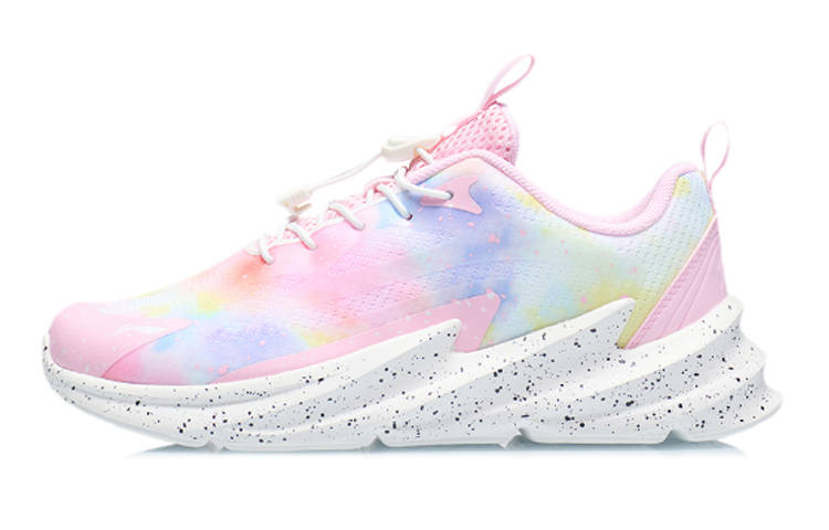 Li-Ning YOUNG Li Ning Glow in The Dark Hero Slip Resistant Cushioning Low top Running Shoes Pink Teenagers
