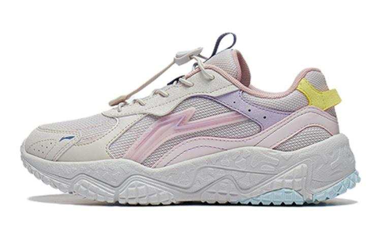 Li-Ning YOUNG Li Ning YOUNG Youli V2 Comfortable Slip Resistant And Rebound Breathable Low top Casual Shoes White Gray Pink Teenagers