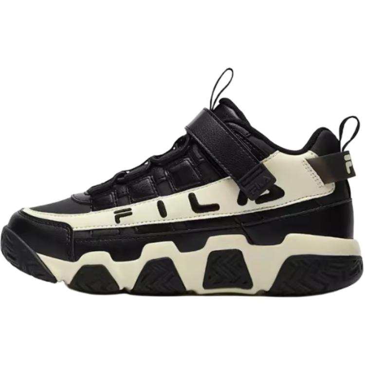 FILA KIDS Slip Resistant Abrasion Resistant Slip Resistant Abrasion Resistant Low top Children's Basketball Shoes Black