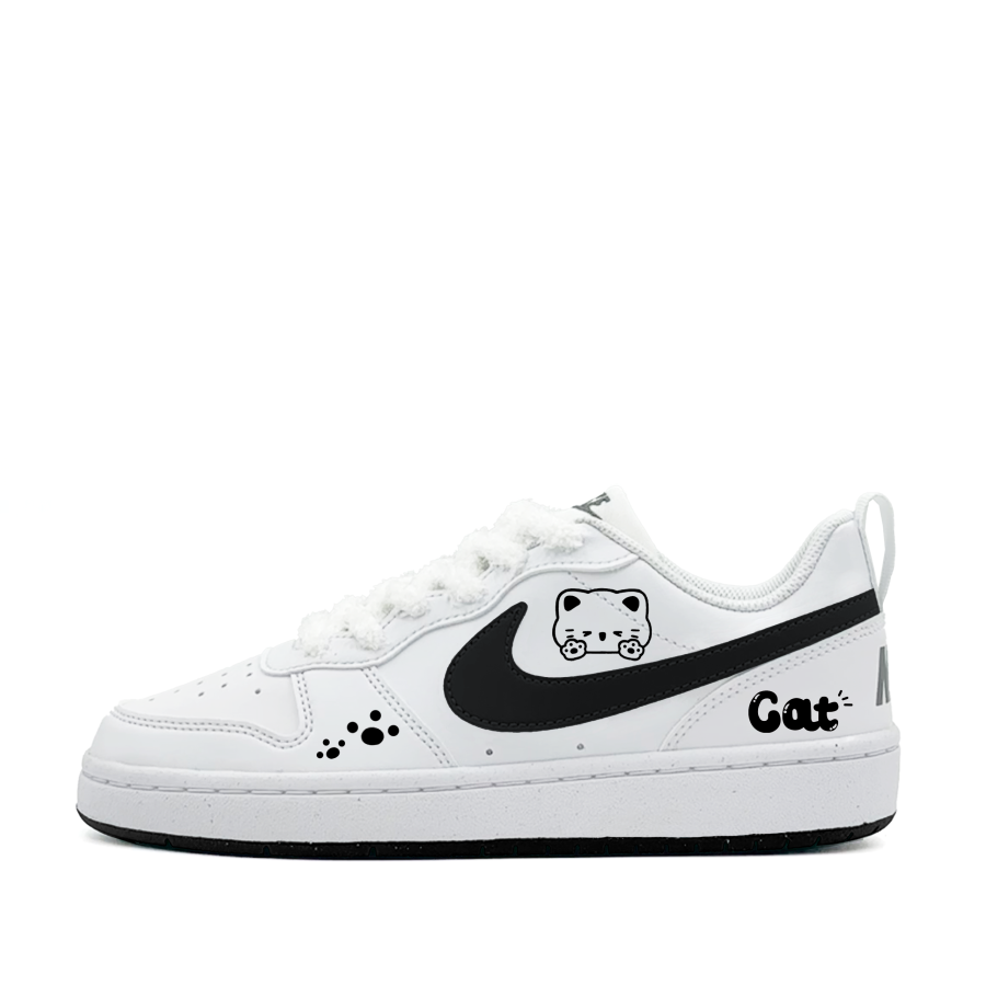 Nike Nike Court Borough Cute Meowth, Minimalist Style, Versatile, Fashion, Individual Trendy Synthetic Leather Casual
