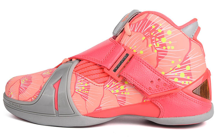 Adidas Adidas T Mac 5 J Abrasion Resistant Mid top Basketball Shoes Pink Gray Kids'