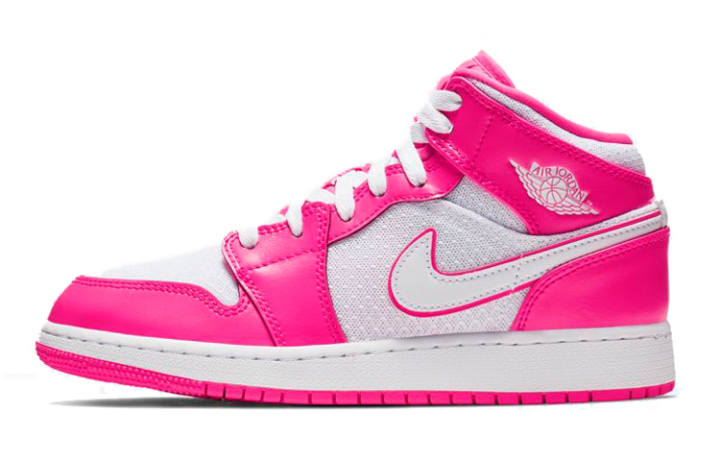 Jordan Jordan 1 Mid Hyper Pink White GS