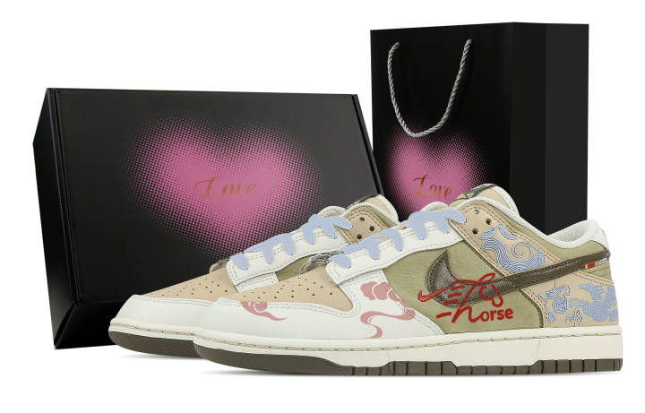 Nike Nike Dunk Spring Festival Wish, Heart Box Leather Low top Skateboard Shoes Men's Beige
