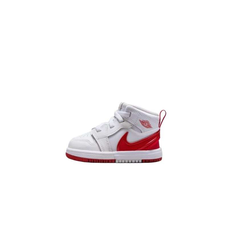 Jordan Jordan Air Jordan 1 Slip Resistant Abrasion Resistant Mid top Toddler Shoes White Red Infant And Toddler