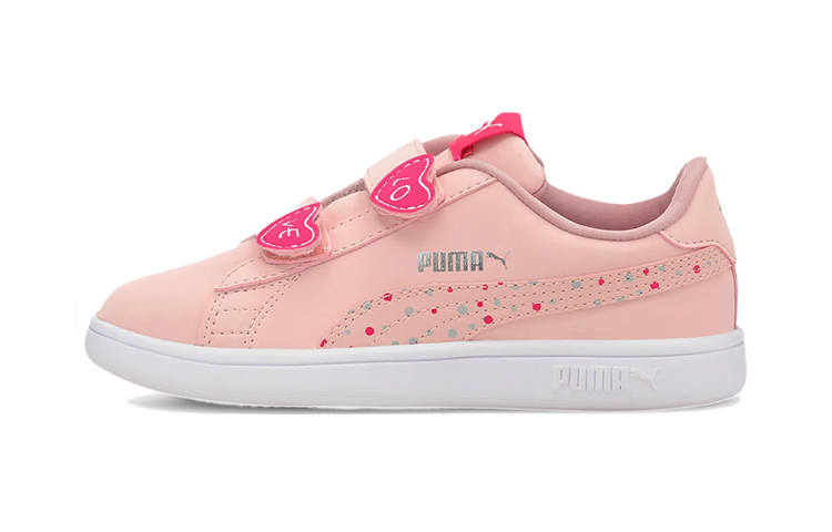 PUMA Smash Collection Cow Leather Kids Lifestyle Shoes Pink Children Aged 3 7 Years Old