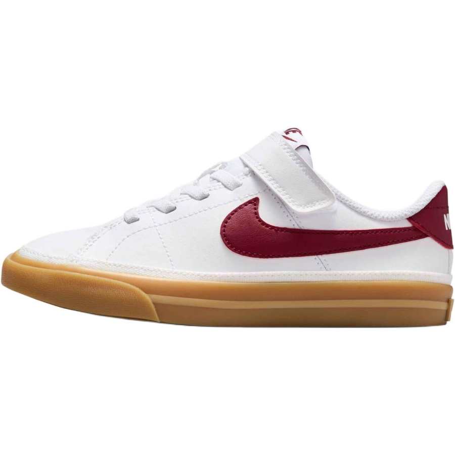 Nike Nike Court Legacy Abrasion Resistant Low top Skateboard Shoes White/Yellow/Team Red Kids'