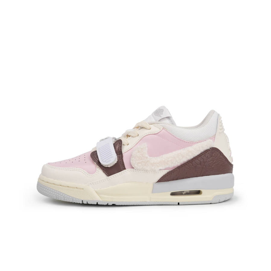 Jordan Jordan Legacy 312 Low Leather Slip Resistant Cushioning Abrasion Resistant Low top Children's Basketball Shoes Pink