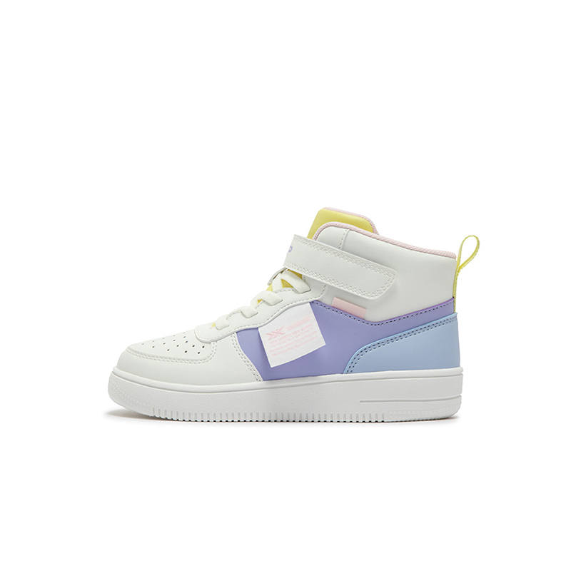 XTEP Synthetic Leather Slip Resistant Abrasion Resistant High top Kids' Skateboarding Shoes Taro Purple Kids'