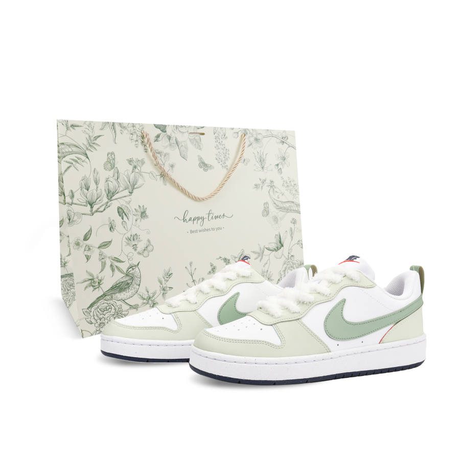 Nike Nike Court Borough Cushioning, Wear Resistant Low top Kids' Skateboarding Shoes Green Teenagers