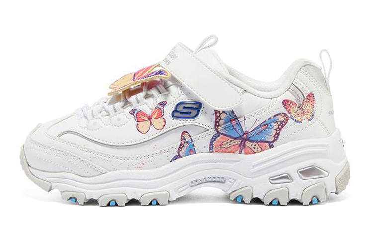 Skechers Breathable And Wear resistant Low top Kids Lifestyle Shoes White Multicolor Teenagers