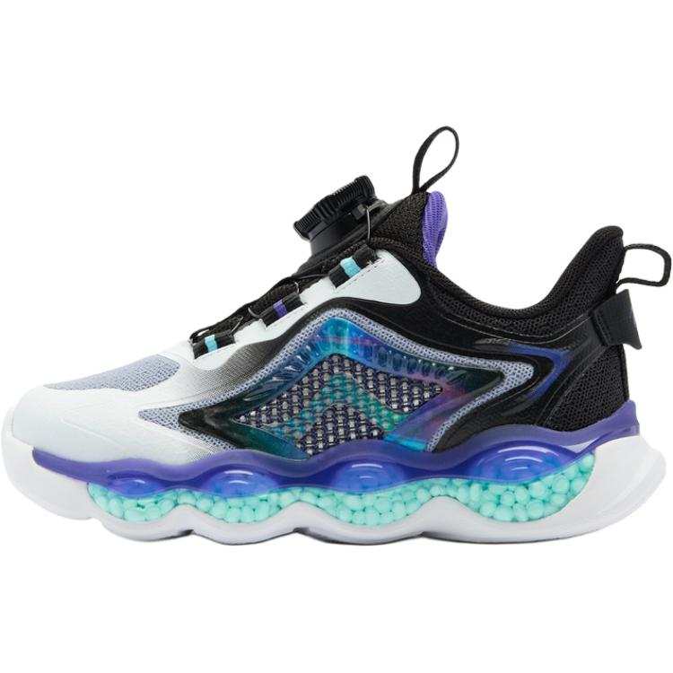 QIAODAN Slip Resistant Abrasion Resistant Low top Kids' Running Shoes White Black Purple Children Aged 3 7 Years Old