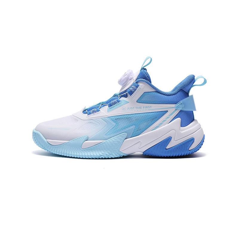 361°KIDS Brave General Fabric Low top Basketball Shoes White Blue Unisex