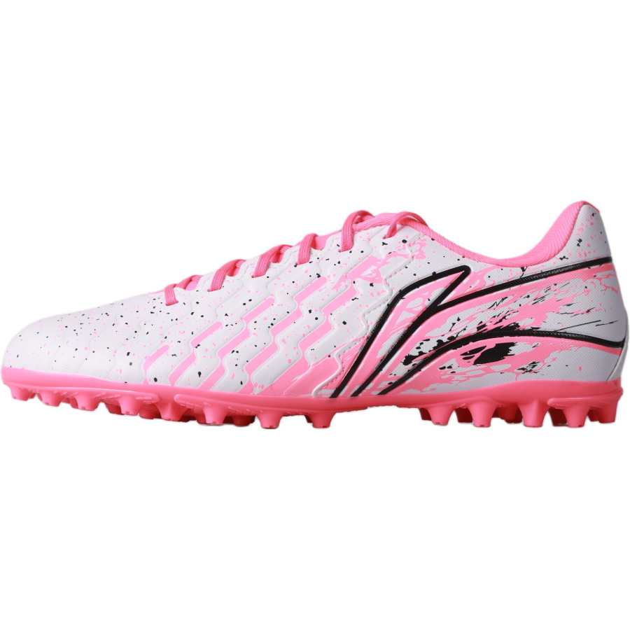 Li-Ning YOUNG Li Ning YOUNG Soccer Ball Slip Resistant Low top Soccer Shoes Fluorescent Lotus Pink Kids'
