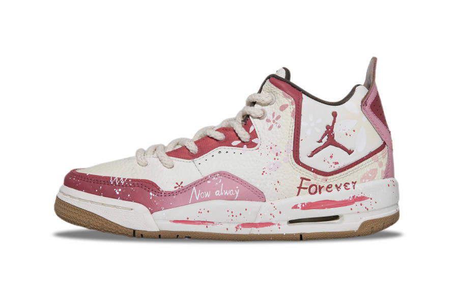 Jordan Jordan Courtside 23 Synthetic Leather Mid top Children's Basketball Shoes Pink Teenagers